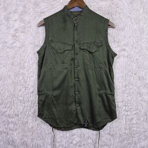 G Star Raw Rovic Crusader Boyfriend Sleeveless Shirt Womens XS Green Utility